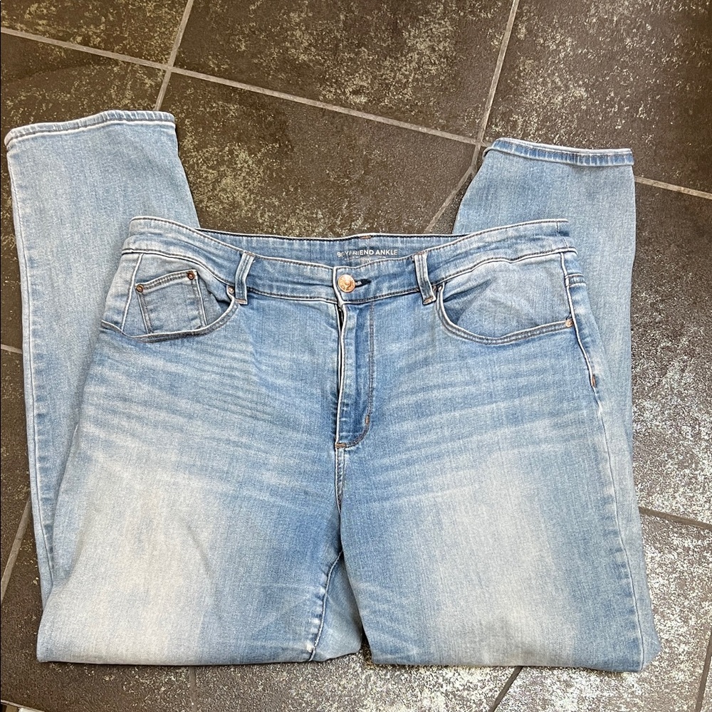 Chico's Light Blue Boyfriend Ankle Jeans